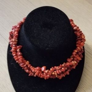 Coral 3 strand necklace